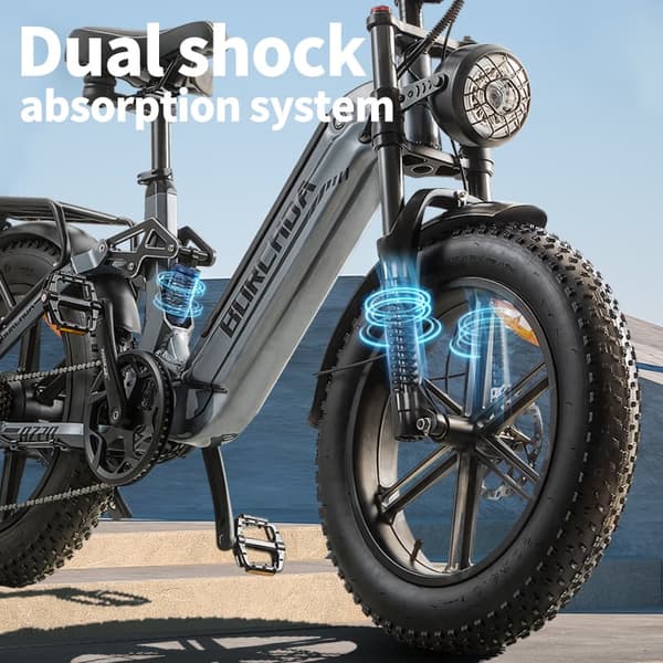 BURCHDA AZ20 - 2025 Fashion Urban Elcykel 20AH batteri, 80 km räckvidd, 1000W motor, 45 km/h hastighet, hydrauliska bromsar, SHIMANO 7-växlad