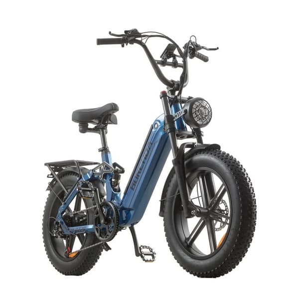 BURCHDA AZ20 - 2025 Fashion Urban Elcykel 20AH batteri, 80 km räckvidd, 1000W motor, 45 km/h hastighet, hydrauliska bromsar, SHIMANO 7-växlad Blå