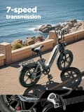 Miniatyrbild 8 av 11: BURCHDA AZ20 - 2025 Fashion Urban Elcykel 20AH batteri, 80 km räckvidd, 1000W motor, 45 km/h hastighet, hydrauliska bromsar, SHIMANO 7-växlad