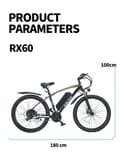 Miniatyrbild 10 av 11: BURCHDA RX60 elcykel 15AH batteri, 800W motor, 70 km räckvidd, 45 km/h hastighet, SHIMANO 21 växlar, IP56 vattentäthetsklassning