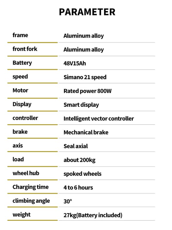 BURCHDA RX60 elcykel 15AH batteri, 800W motor, 70 km räckvidd, 45 km/h hastighet, SHIMANO 21 växlar, IP56 vattentäthetsklassning