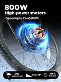 Miniatyrbild 2 av 11: BURCHDA RX60 elcykel 15AH batteri, 800W motor, 45 km/h hastighet, 70 km räckvidd, SHIMANO 21 växlar, IP56 vattentäthetsklassning