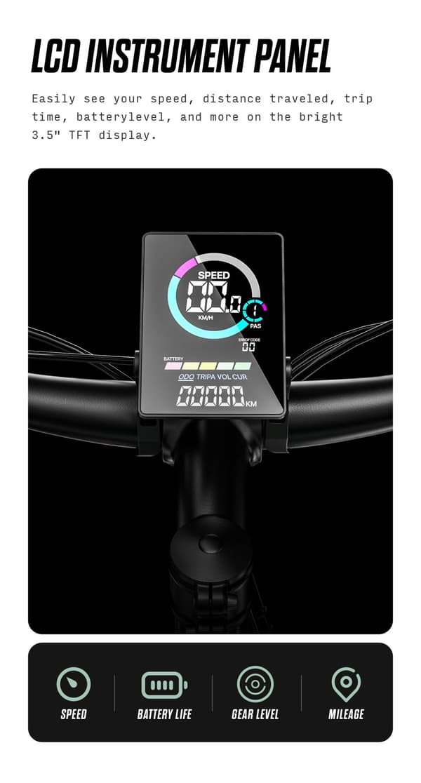 JOOBIKE JOO1 Elcykel för vuxna 1000W motor 17,5AH batteri 26*3,0 tums däck 45 km/h 90 km hydraulisk skivbroms SHIMANO 7-växlad elcykel