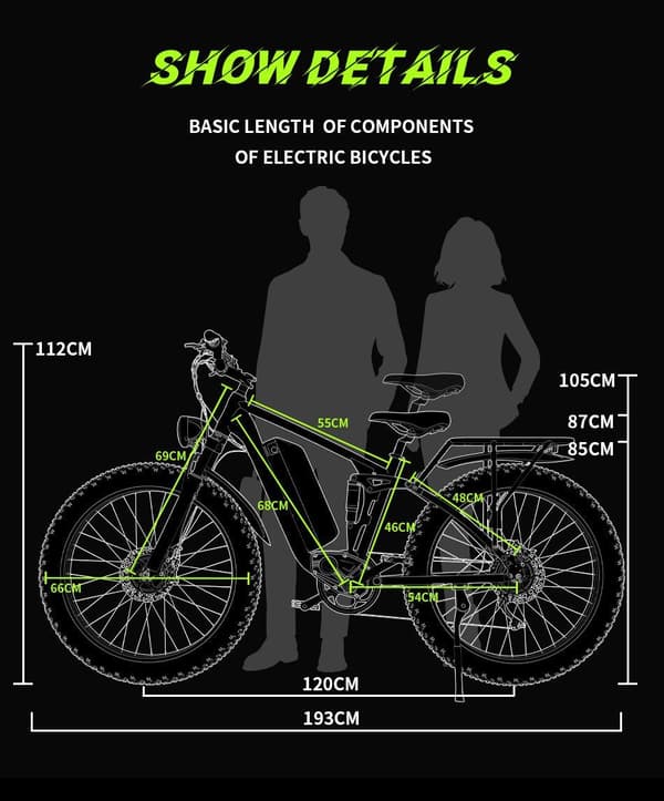 DUOTTS S26 elektrisk cykel 26", 750W*2 dobbelte motorer, 48V20AH Samsung-batteri, rækkevidde 40-120 km, Shimano 7-trins, tre køretilstande