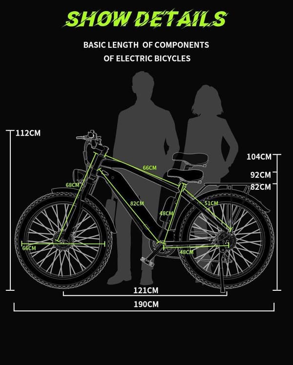 DUOTTS F26 Elcykel: 750W*2 Dubbla Motorer, 48V 20Ah Samsung Batteri, 26-tums Breda Däck, 120 km Räckvidd, IP65 Vattentäthet
