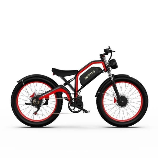 Elcykel Duotts N26 - Motor 750W*2 Batteri 48V20Ah Räckvidd 60KM Skivbromsar - Svart Röd