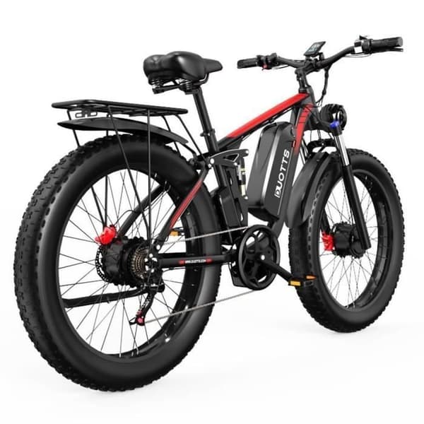 Vélo Elektrisk DUOTTS S26 750W * 2 Motor 26*4.0in Uppblåsbara Däck 48V 19.2Ah LG Batteri 120km Port