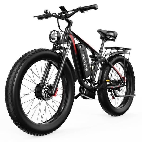 Vélo Elektrisk DUOTTS S26 750W * 2 Motor 26*4.0in Uppblåsbara Däck 48V 19.2Ah LG Batteri 120km Port