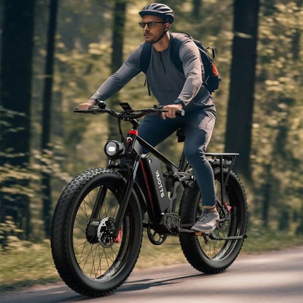 Växlar EL-Cykel DUOTTS S26 - Dubbelmotor 750W*2 - 48V/20Ah Samsung Batteri - 7 växlar SHIMANO - Hjul 26*4.0'' + cykelväska
