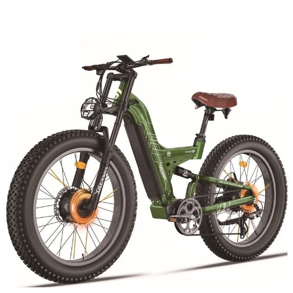 FREESKY M530 elcykel 30AH batteri, 2*1000W motor, 150km räckvidd, 60km/h hastighet, 26*4.0 tums fettdäck, hydraulisk skivbroms Grön