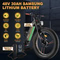 Miniatyrbild 4 av 11: FREESKY M530 elcykel 30AH batteri, 150km räckvidd, 2*1000W motor, 60km/h hastighet, 26*4.0 tums fettdäck, hydraulisk skivbroms