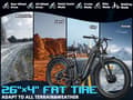 Miniatyrbild 6 av 11: FREESKY M540 elcykel 23AH batteri, 3000W motor, 150km räckvidd, 50km/h hastighet, 26*4.0 tums fettdäck, hydraulisk skivbroms