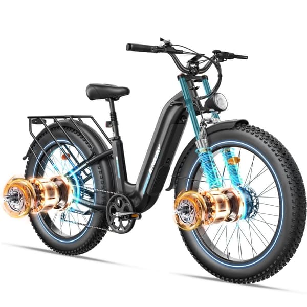 FREESKY M540 elcykel 23AH batteri, 150km räckvidd, 3000W motor, 50km/h hastighet, 26*4.0 tums fettdäck, hydraulisk skivbroms