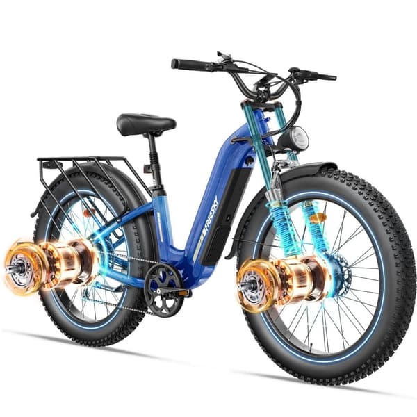 FREESKY M540 elcykel 23AH batteri, 150km räckvidd, 3000W motor, 50km/h hastighet, 26*4.0 tums fettdäck, hydraulisk skivbroms Brun