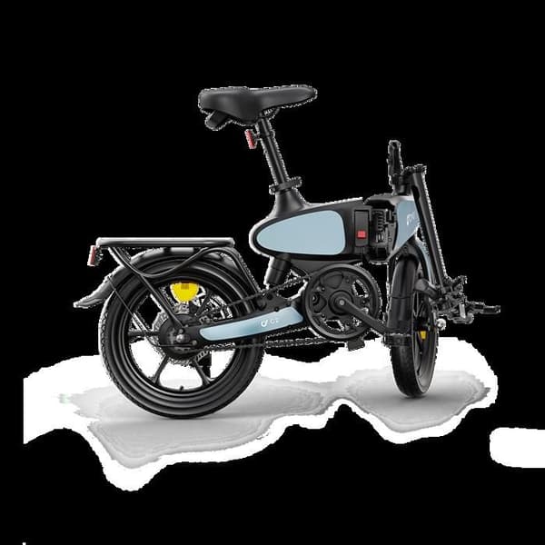DYU-C2, Fällbar elcykel, räckvidd 60 km – Motor 350 W, internt batteri 7,5 Ah, breda däck på 16 tum – Blå