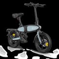 Miniatyrbild 1 av 6: DYU-C2, Fällbar elcykel, räckvidd 60 km – Motor 350 W, internt batteri 7,5 Ah, breda däck på 16 tum – Blå