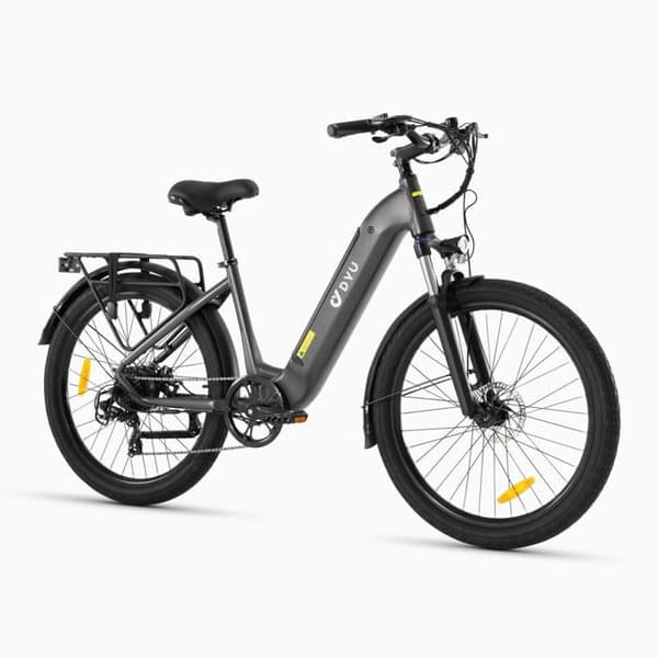 Elcykel DYU C1 26 Tum 25km/h - Motor 250W Batteri 36V10Ah Skivbromsar - Grå Blå