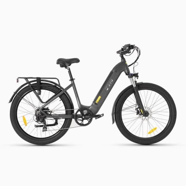Elcykel DYU C1 26 Tum 25km/h - Motor 250W Batteri 36V10Ah Skivbromsar - Grå Blå