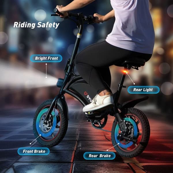 DYU-D3F, 36V 250W, Bärbar elcykel - Räckvidd på 50 km, Interna batteri 10Ah, Hastighet på 25 km/h, Däck 14" - Svart