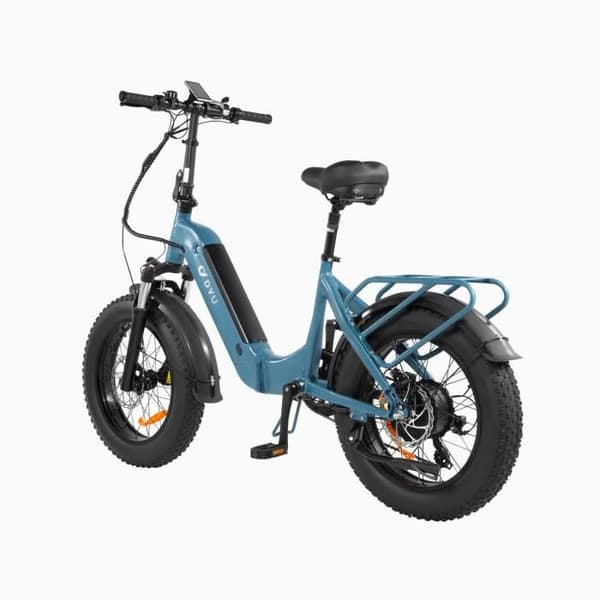 Vuxen foldbar elcykel DYU FF500 Räckvidd 115km 20 Tum fatbike stad Motor 500W 32km/h framdämpare 48V14Ah blå