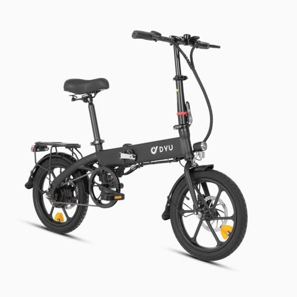 Vatten Elektrisk DYU A1F PRO 16 Tum 25km/h - Motor 250W Batteri 36V7.5Ah Skivbromsar - Svart