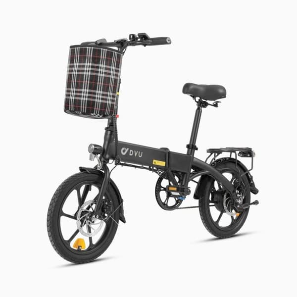 Vatten Elektrisk DYU A1F PRO 16 Tum 25km/h - Motor 250W Batteri 36V7.5Ah Skivbromsar - Svart