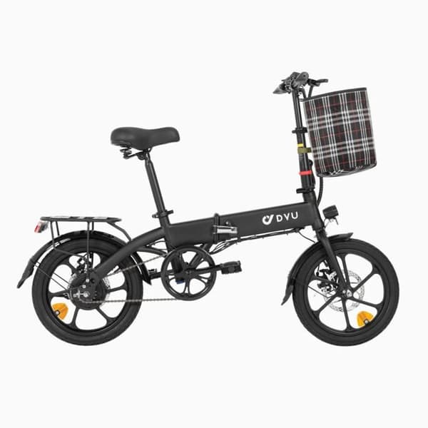 Vatten Elektrisk DYU A1F PRO 16 Tum 25km/h - Motor 250W Batteri 36V7.5Ah Skivbromsar - Svart