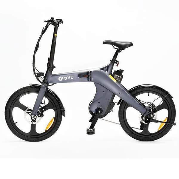 DYU-T1, Fällbar elcykel, räckvidd på 60 km, magnesiumlegering - Avtagbart batteri 10 Ah, motor 250 W, däck 20" - Grå
