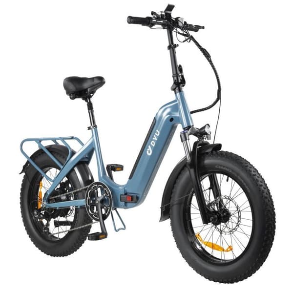 Elcykel Fällbar DYU FF500 20 Tum 32km/h - Motor 500W Batteri 48V14Ah Skivbromsar - Blå