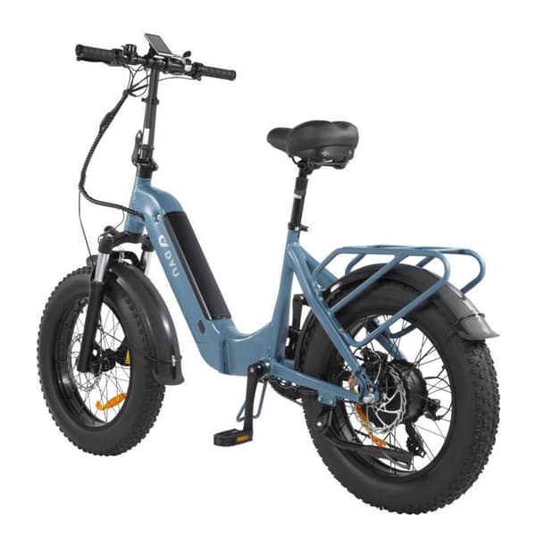 Elcykel Fällbar DYU FF500 20 Tum 32km/h - Motor 500W Batteri 48V14Ah Skivbromsar - Blå