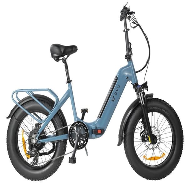 Elcykel Fällbar DYU FF500 20 Tum 32km/h - Motor 500W Batteri 48V14Ah Skivbromsar - Blå