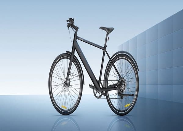 Lätt stads elcykel i aluminium DYU Stroll 1 – Räckvidd 100 km, motor 36 V 250 W, däck 700C – Svart