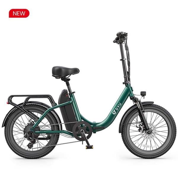 DYU C9 Elcykel Nominell motor 250 Watt Batteri 48V 15.6A 25km/h Bromsvikt 30kg Max räckvidd 150km Grön