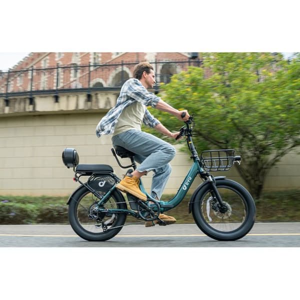 DYU C9 Elcykel Nominell motor 250 Watt Batteri 48V 15.6A 25km/h Bromsvikt 30kg Max räckvidd 150km Grön