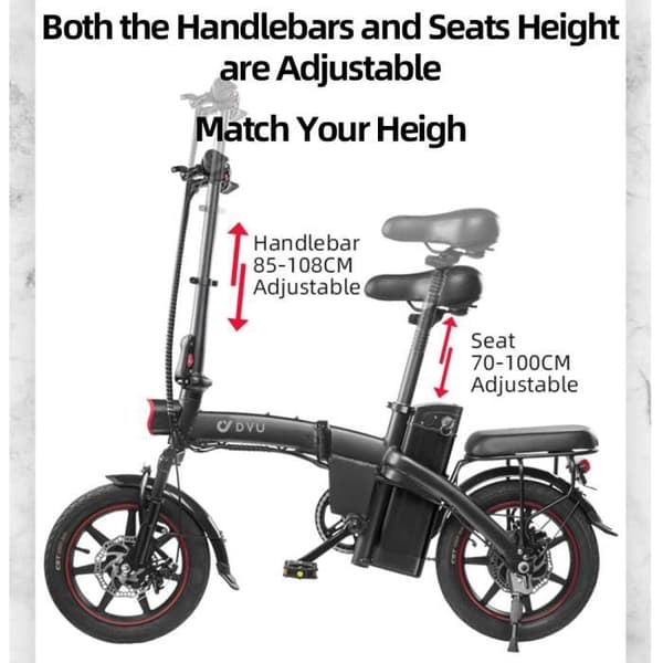DYU A5 hopfällbar elcykel 14 tum 36V 350W 25KM - H