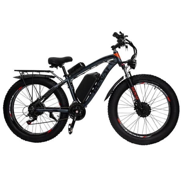 GUNAI GN88 elcykel 2*1000W motor, 22AH batteri, 100km räckvidd, 55km/h hastighet, 26*4.0 tums fatdäck, SHIMANO 21-växlad, hydraulisk oljebroms