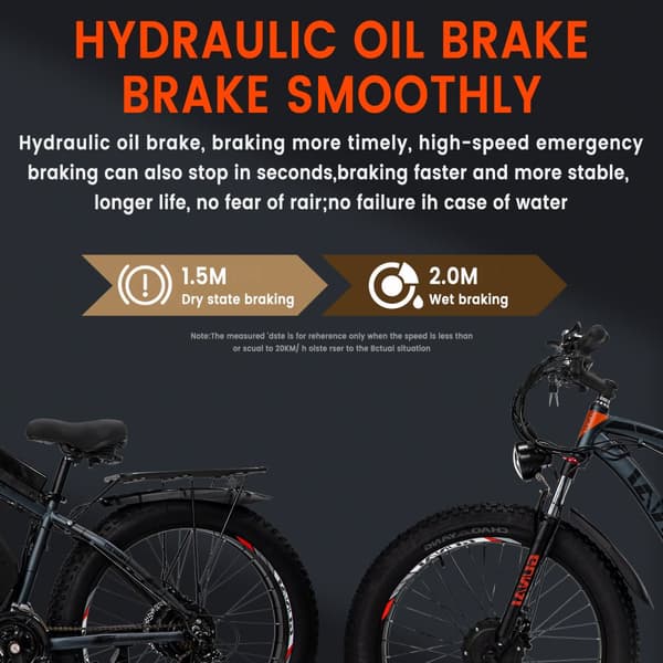 GUNAI GN88 elcykel 2*1000W motor, 22AH batteri, 100km räckvidd, 55km/h hastighet, 26*4.0 tums fatdäck, SHIMANO 21-växlad, hydraulisk oljebroms