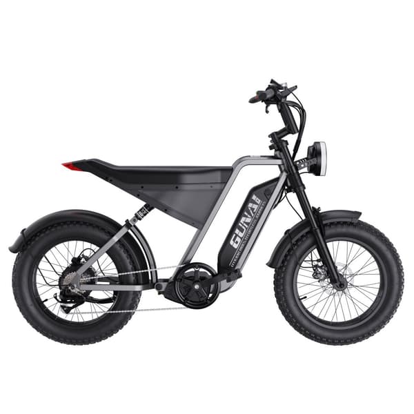 GUNAI Y elcykel 1000W motor, 18AH batteri, 90km räckvidd, 60km/h hastighet, 20*4.0 tums fatdäck, SHIMANO 7-växlad, hydraulisk oljebroms