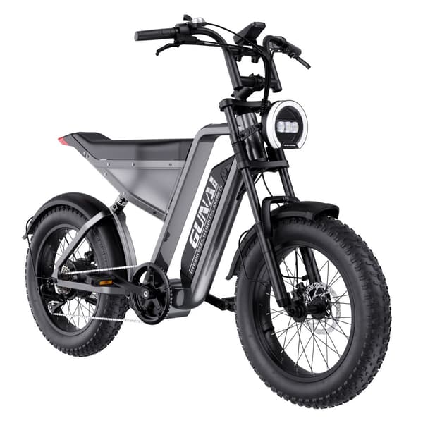 GUNAI Y elcykel 18AH batteri, 90km räckvidd, 1000W motor, 60km/h hastighet, 20*4.0 tums fatdäck, SHIMANO 7-växlad, hydraulisk oljebroms