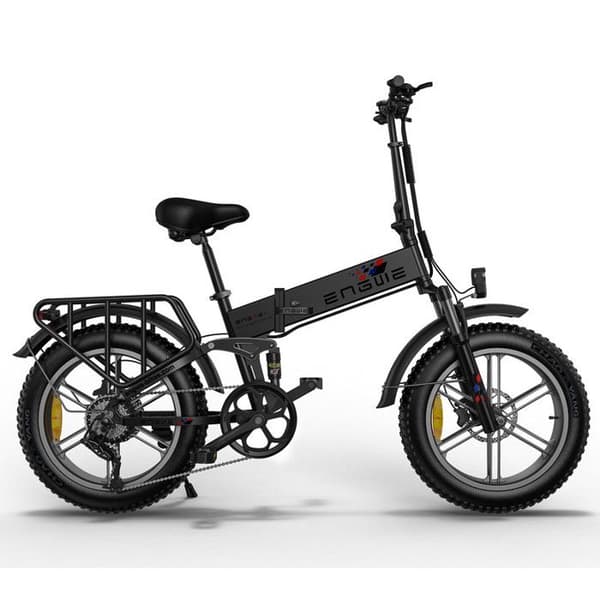 Vikbar elcykel ENGWE ENGINE X Räckvidd 120 km 42 km/h Fullfjädrad Batteri 48V13Ah Däck 20 tum MTB Fat bike Svart