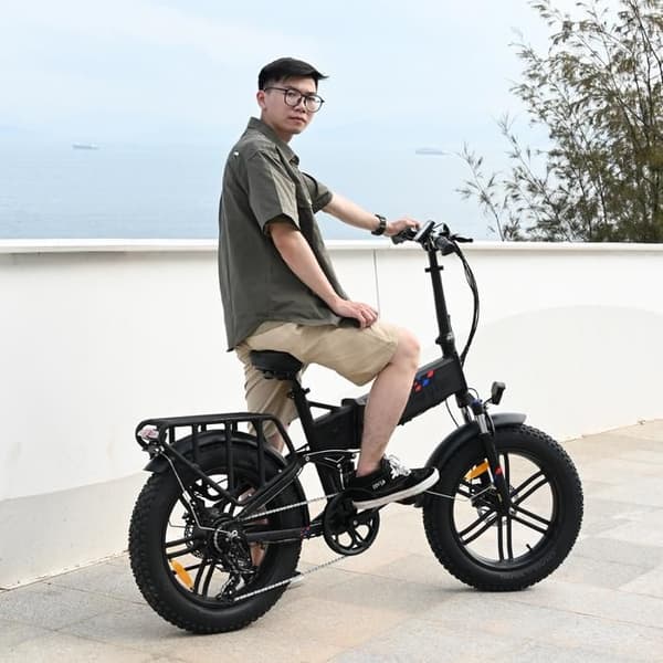 Vikbar elcykel ENGWE ENGINE X Räckvidd 120 km 42 km/h Fullfjädrad Batteri 48V13Ah Däck 20 tum MTB Fat bike Svart