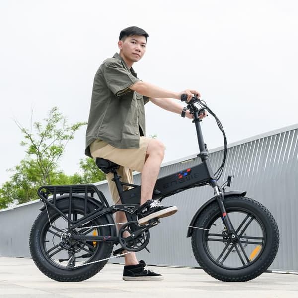 Vikbar elcykel ENGWE ENGINE X Räckvidd 120 km 42 km/h Fullfjädrad Batteri 48V13Ah Däck 20 tum MTB Fat bike Svart
