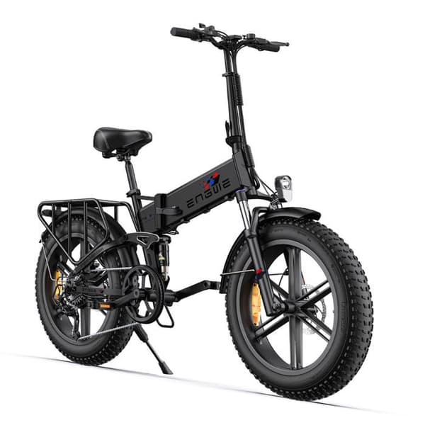 Vikbar elcykel ENGWE ENGINE X Räckvidd 120 km 42 km/h Fullfjädrad Batteri 48V13Ah Däck 20 tum MTB Fat bike Svart