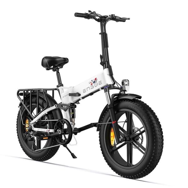 Fällbar elcykel ENGWE ENGINE X Räckvidd 120 km 42 km/h Fullfjädring Batteri 48V13Ah Däck 20 tum VTT Fat bike vit