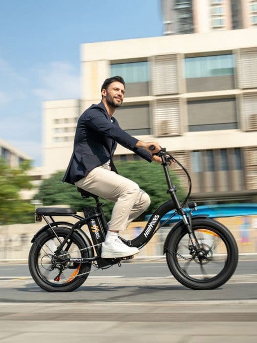 Fällbar elcykel Hillmiles MilePort 1 - Räckvidd 60 km - Motor 250 W - Batteri 36V13Ah - Däck 20 tum - VTC-cykel - Svart