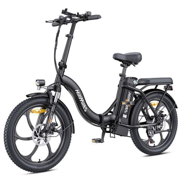 Fällbar elcykel Hillmiles MilePort 1 - Räckvidd 60 km - Motor 250 W - Batteri 36V13Ah - Däck 20 tum - VTC-cykel - Svart
