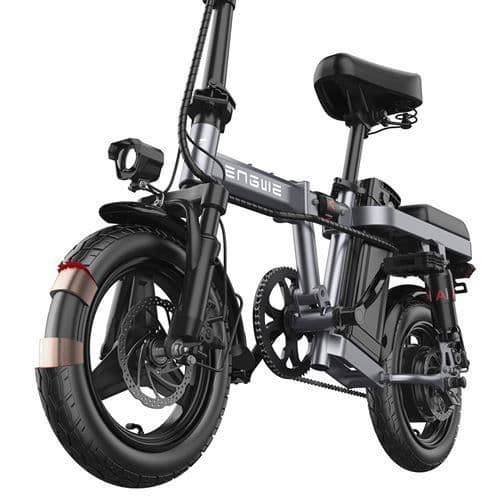 Vikbar elcykel ENGWE T14 14 tum 25 km/h Motor 250W Räckvidd 42 km framdämpare stadsbike Batteri 48V10Ah Grå