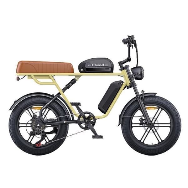 ENGWE M1 - Elcykel 20" - Räckvidd 170km - Batteri 48V28.6Ah - Full fjädring - Shimano 7 växlar - Mountainbike fat bike, Gul
