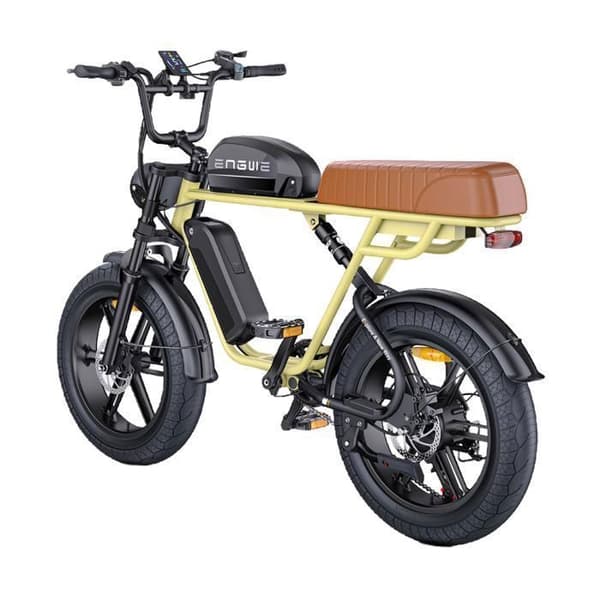 ENGWE M1 - Elcykel 20" - Räckvidd 170km - Batteri 48V28.6Ah - Full fjädring - Shimano 7 växlar - Mountainbike fat bike, Gul