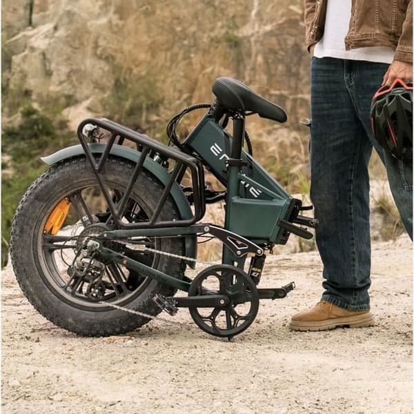 elektrisk hopfällbar cykel ENGWE ENGINE Pro 2.0 Räckvidd 110 km Batteri 52V16Ah Helupphängd Snö däck 20 tum MTB Fat bike Grön